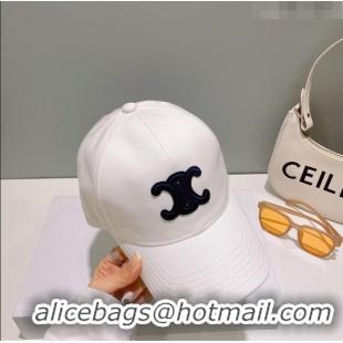 Reasonable Price Celine Baseball Hat C42401 White 2023