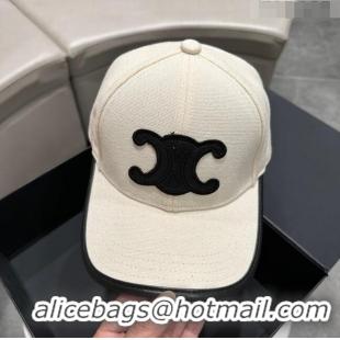 Popular Style Celine Baseball Hat C42420 White/Black 2023