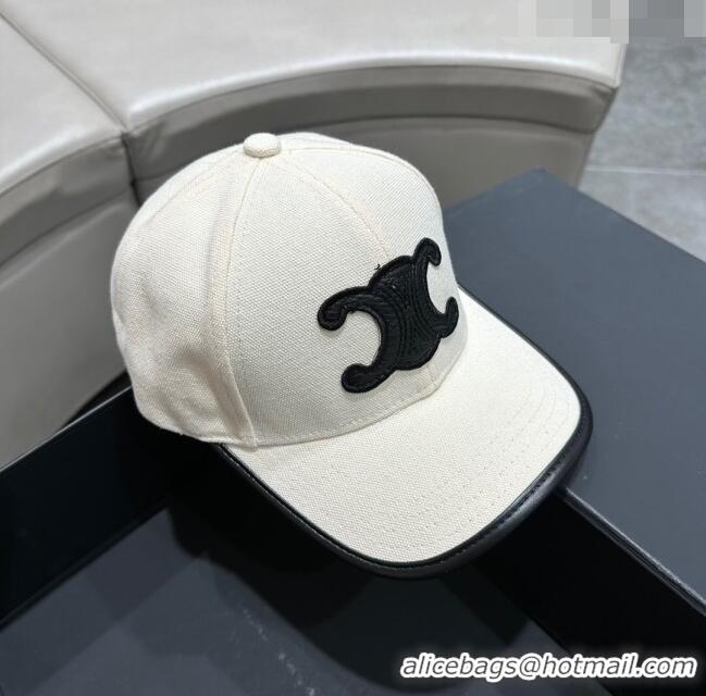 Popular Style Celine Baseball Hat C42420 White/Black 2023