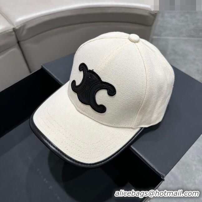 Popular Style Celine Baseball Hat C42420 White/Black 2023