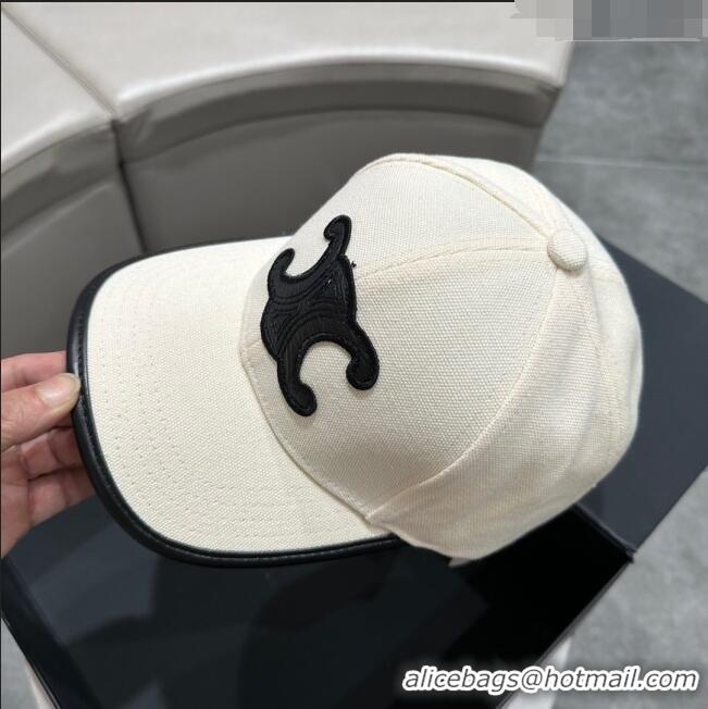 Popular Style Celine Baseball Hat C42420 White/Black 2023