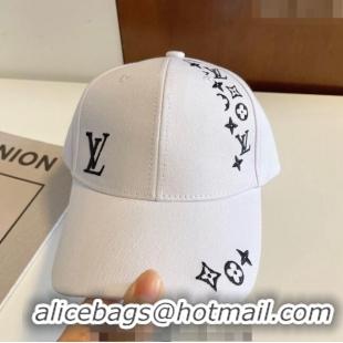 Good Looking Louis Vuitton Canvas Baseball Hat 1208 White 2022