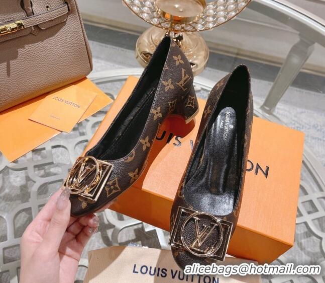 Classic Hot Louis Vuitton Madeleine Pumps 4.5cm in Monogram Canvas Brown 122735