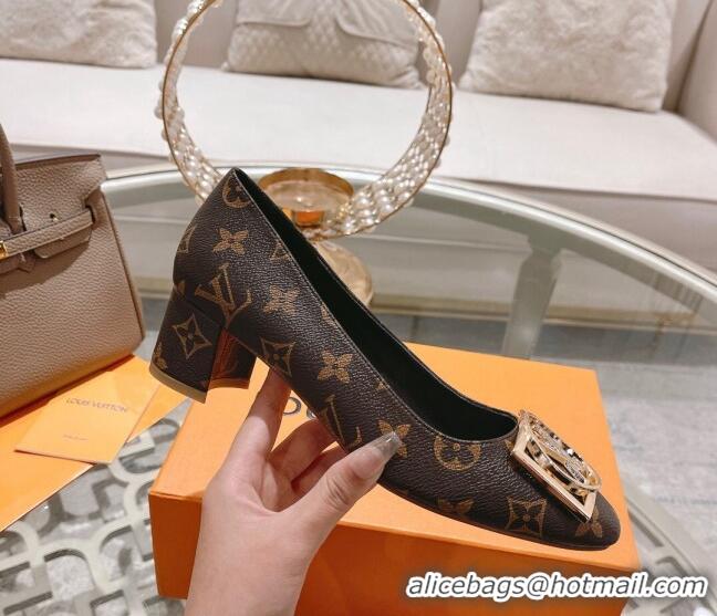 Classic Hot Louis Vuitton Madeleine Pumps 4.5cm in Monogram Canvas Brown 122735