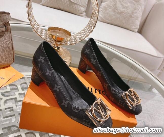 Good Quality Louis Vuitton Madeleine Pumps 4.5cm in Monogram Canvas Black 2122736