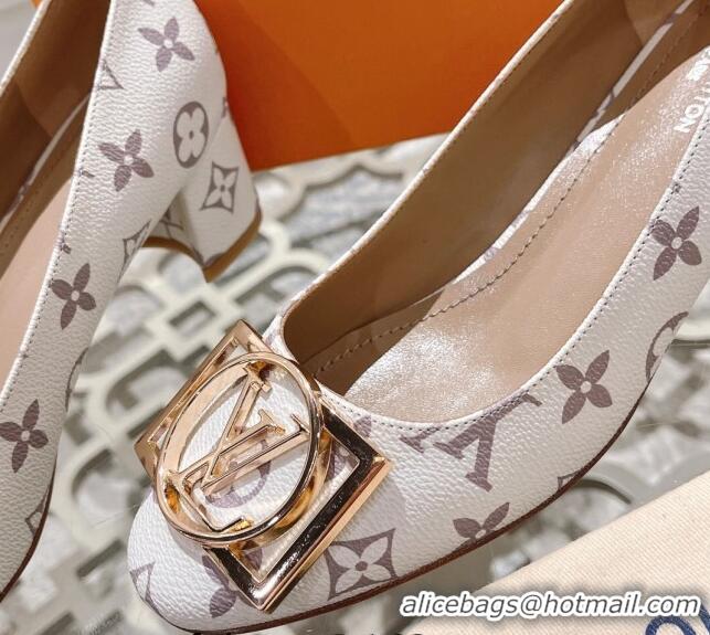 Sumptuous Louis Vuitton Madeleine Pumps 4.5cm in Monogram Canvas White 2122738