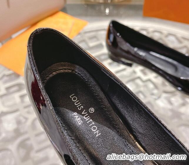 Low Price Louis Vuitton Madeleine Flat Ballerinas in Patent Leather with Crystal Black 2122744