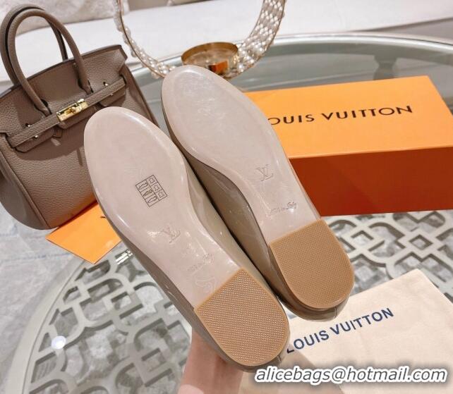 Stylish Louis Vuitton Madeleine Flat Ballerinas in Patent Leather with Crystal Nude 2122748