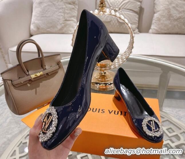 Good Looking Louis Vuitton Madeleine Pumps 4.5cm in Patent Leather with Crystal Blue 122740