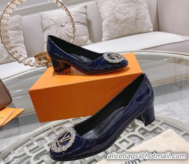 Good Looking Louis Vuitton Madeleine Pumps 4.5cm in Patent Leather with Crystal Blue 122740