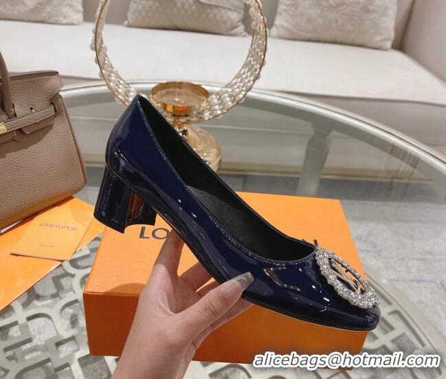 Good Looking Louis Vuitton Madeleine Pumps 4.5cm in Patent Leather with Crystal Blue 122740