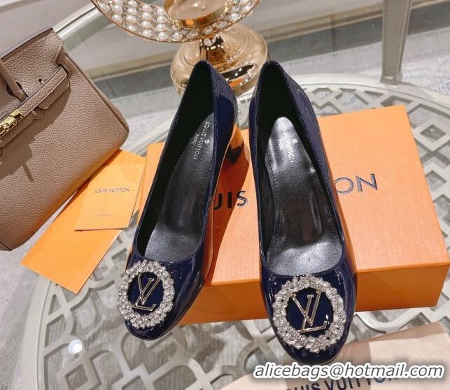 Good Looking Louis Vuitton Madeleine Pumps 4.5cm in Patent Leather with Crystal Blue 122740