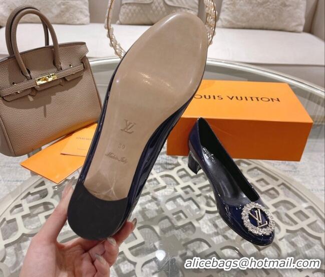 Good Looking Louis Vuitton Madeleine Pumps 4.5cm in Patent Leather with Crystal Blue 122740