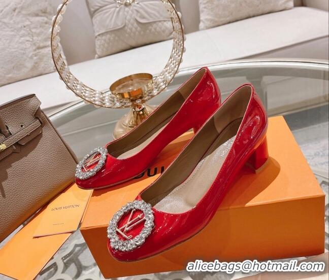 Top Design Louis Vuitton Madeleine Pumps 4.5cm in Patent Leather with Crystal Red 122743