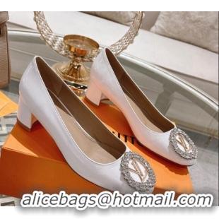 Discount Louis Vuitton Madeleine Pumps 4.5cm in Patent Leather with Crystal White 122747