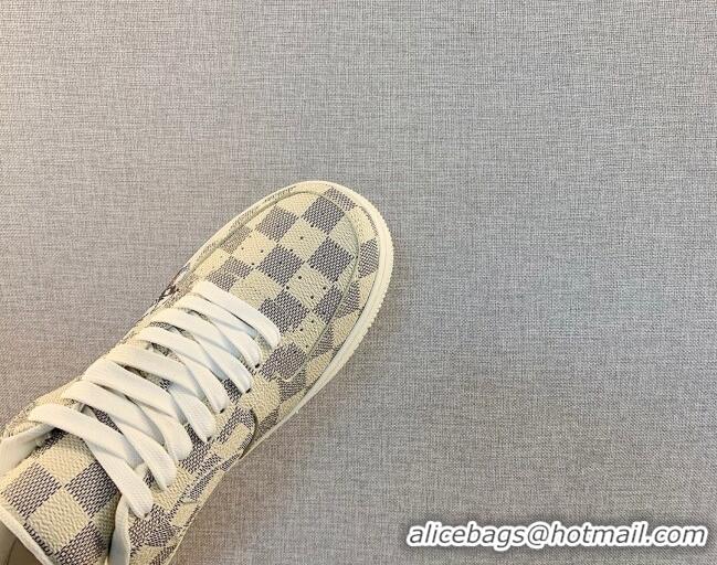 Best Price Louis Vuitton x Nike Air Jordan AJ1 Low Sneakers in Printed Damier Azur Canvas 122997