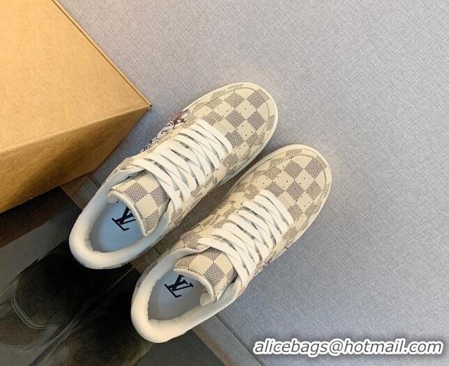 Best Price Louis Vuitton x Nike Air Jordan AJ1 Low Sneakers in Printed Damier Azur Canvas 122997