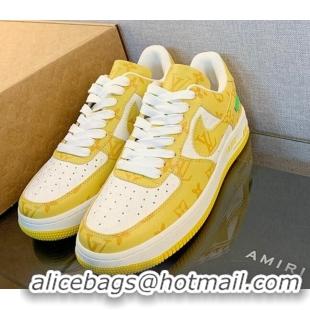 Purchase Louis Vuitton x Nike "Air Force 1" Low Sneakers in Monogram Leather Yellow 1229103