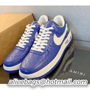 Best Grade Louis Vuitton x Nike "Air Force 1" Low Sneakers in Monogram Leather Purple 1229110