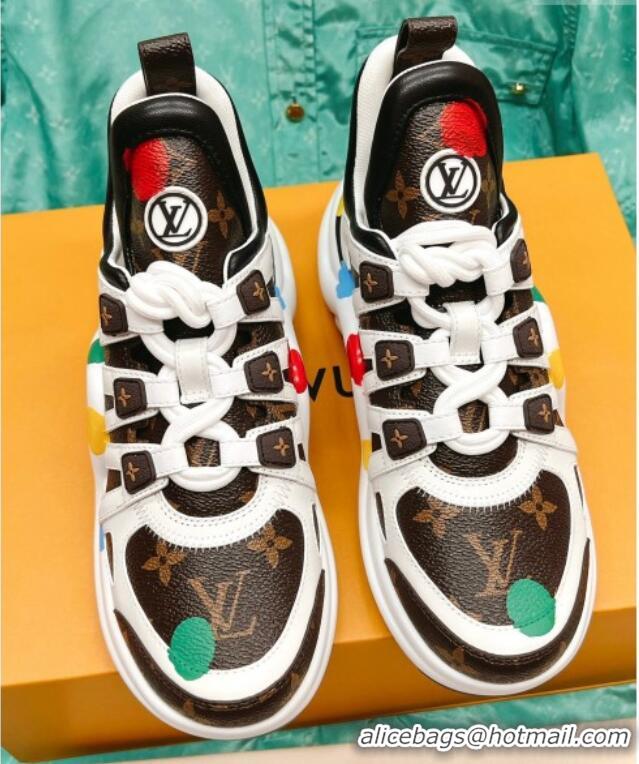 Top Design Louis Vuitton LV X YK LV Archlight Sneakers with Painted Dots White/Monogram Canvas 013022