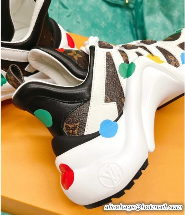 Top Design Louis Vuitton LV X YK LV Archlight Sneakers with Painted Dots White/Monogram Canvas 013022