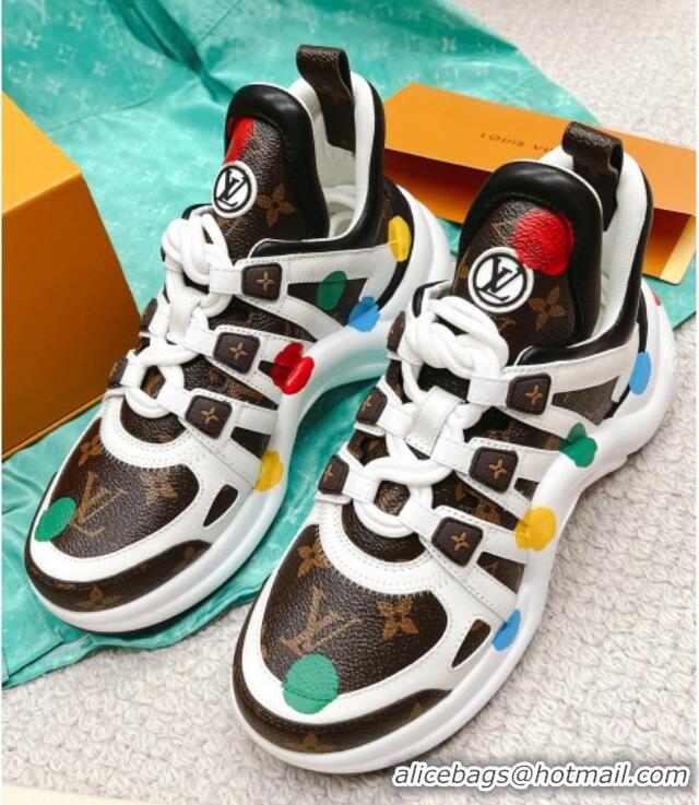 Top Design Louis Vuitton LV X YK LV Archlight Sneakers with Painted Dots White/Monogram Canvas 013022