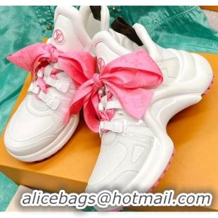 Fashion Louis Vuitton LV Archlight Sneakers with Ribbon Laces White/Pink 013023