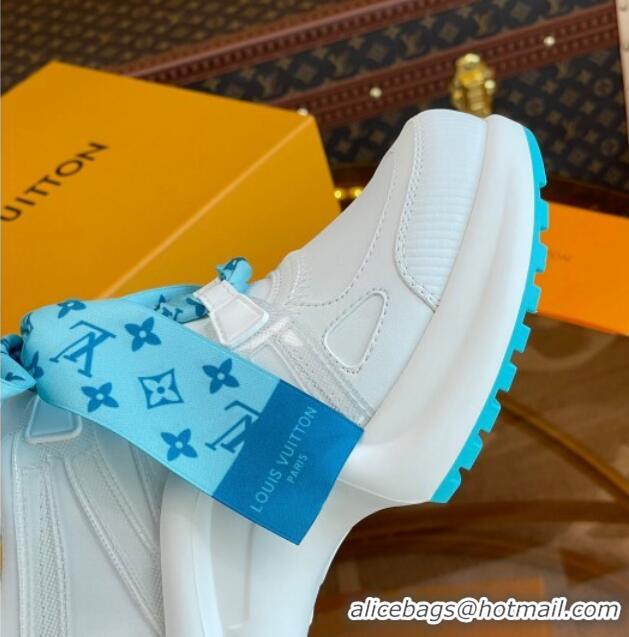 Luxury Louis Vuitton LV Archlight Sneakers with Ribbon Laces White/Blue 013025