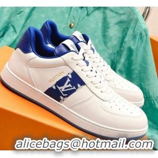 Hot Style Louis Vuitton Men's Rivoli Sneakers White/Blue 013031