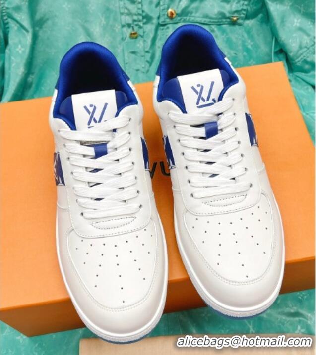 Hot Style Louis Vuitton Men's Rivoli Sneakers White/Blue 013031