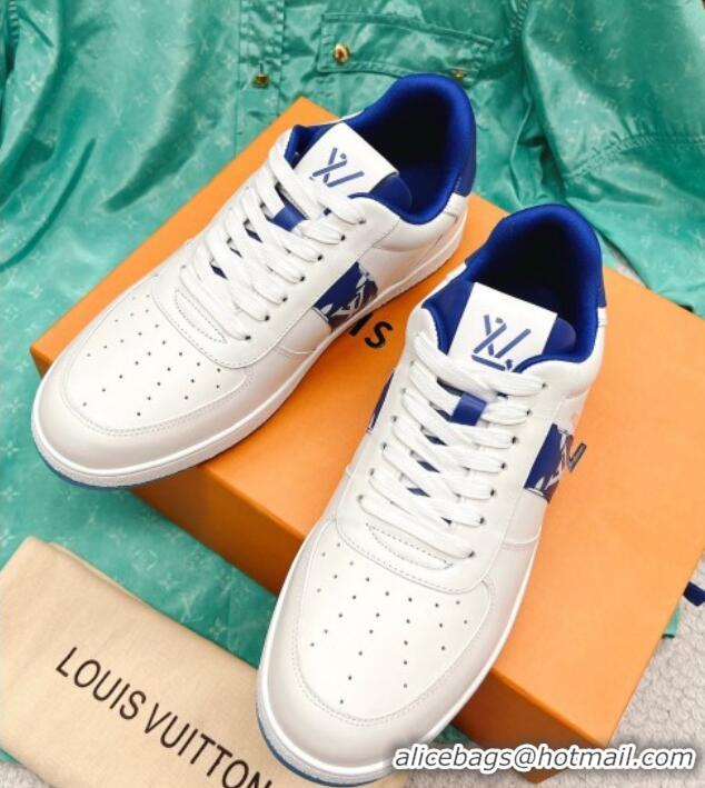 Hot Style Louis Vuitton Men's Rivoli Sneakers White/Blue 013031