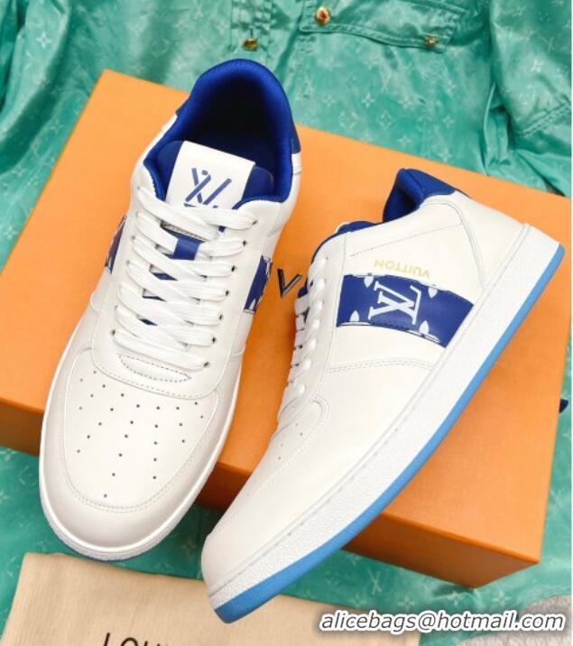 Hot Style Louis Vuitton Men's Rivoli Sneakers White/Blue 013031