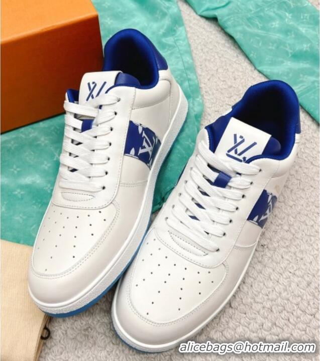 Hot Style Louis Vuitton Men's Rivoli Sneakers White/Blue 013031