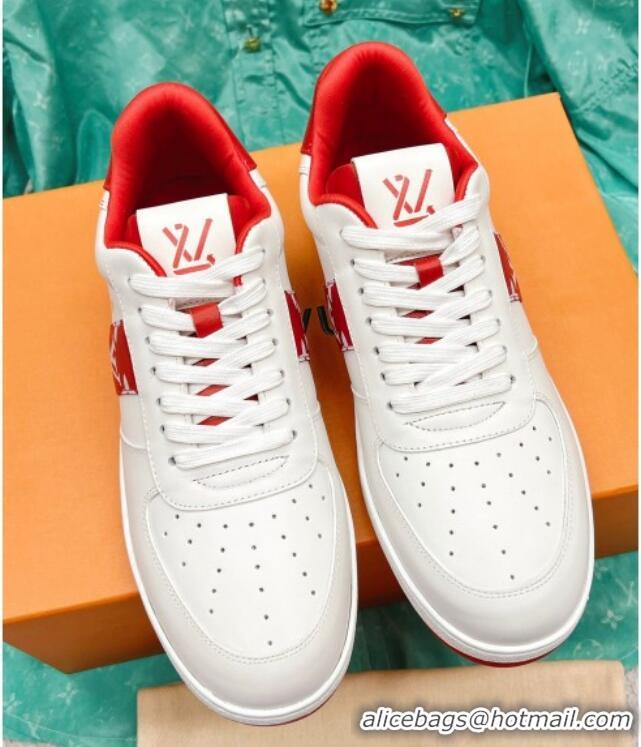 Discount Louis Vuitton Men's Rivoli Sneakers White/Red 013032