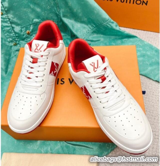 Discount Louis Vuitton Men's Rivoli Sneakers White/Red 013032