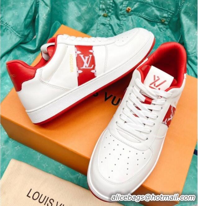 Discount Louis Vuitton Men's Rivoli Sneakers White/Red 013032