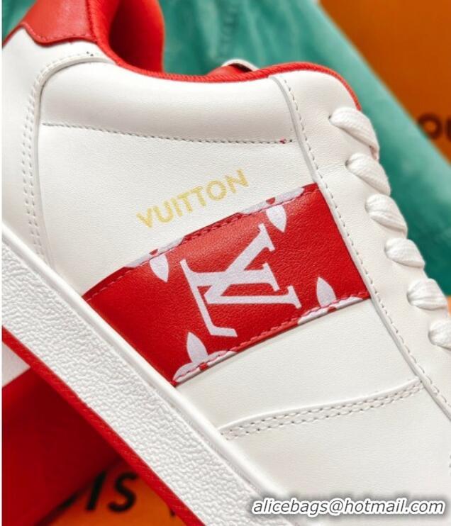 Discount Louis Vuitton Men's Rivoli Sneakers White/Red 013032