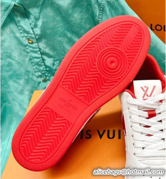 Discount Louis Vuitton Men's Rivoli Sneakers White/Red 013032