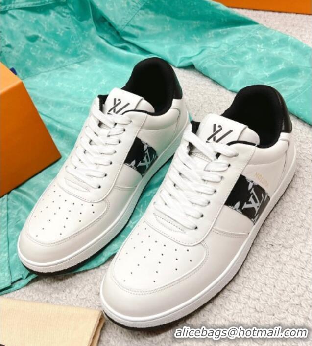 Stylish Louis Vuitton Men's Rivoli Sneakers White/Black 013033