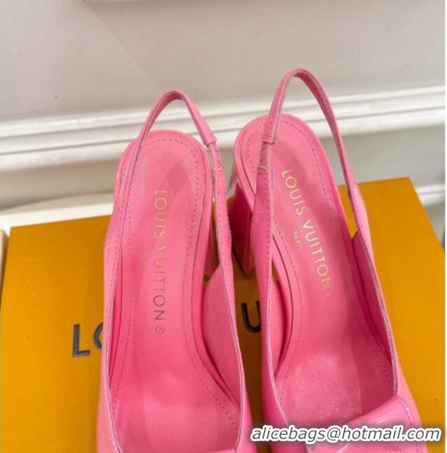 Low Price Louis Vuitton Shake Slingback Pumps 8.5cm in Patent Leather with LV Twist Pink 208110