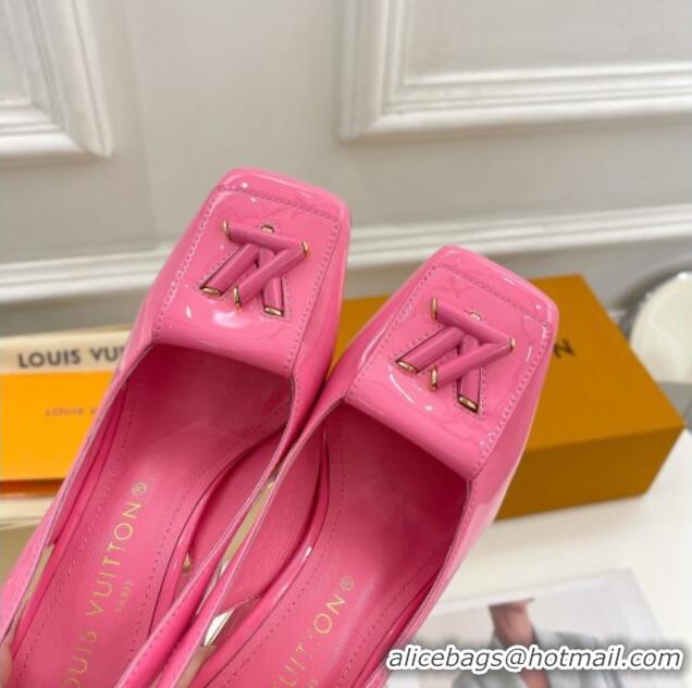 Low Price Louis Vuitton Shake Slingback Pumps 8.5cm in Patent Leather with LV Twist Pink 208110