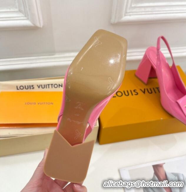 Low Price Louis Vuitton Shake Slingback Pumps 8.5cm in Patent Leather with LV Twist Pink 208110