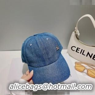 Popular Style Chanel Denim Baseball Hat 0414 Dark Blue 2023