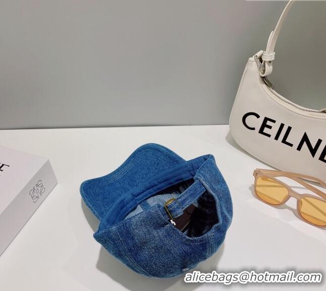 Popular Style Chanel Denim Baseball Hat 0414 Dark Blue 2023