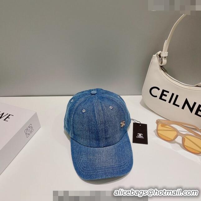 Popular Style Chanel Denim Baseball Hat 0414 Dark Blue 2023