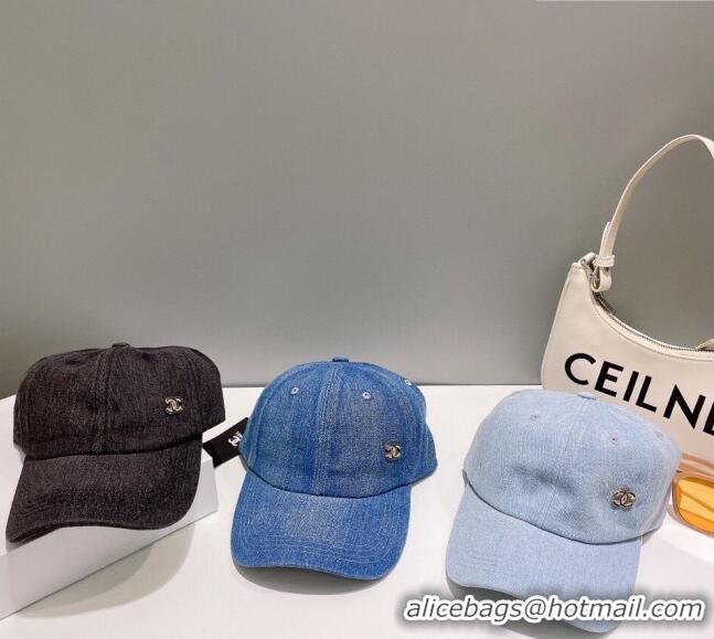 Popular Style Chanel Denim Baseball Hat 0414 Dark Blue 2023