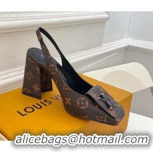 Good Looking Louis Vuitton Shake Slingback Pumps 8.5cm in Monogram Canvas with LV Twist 208112