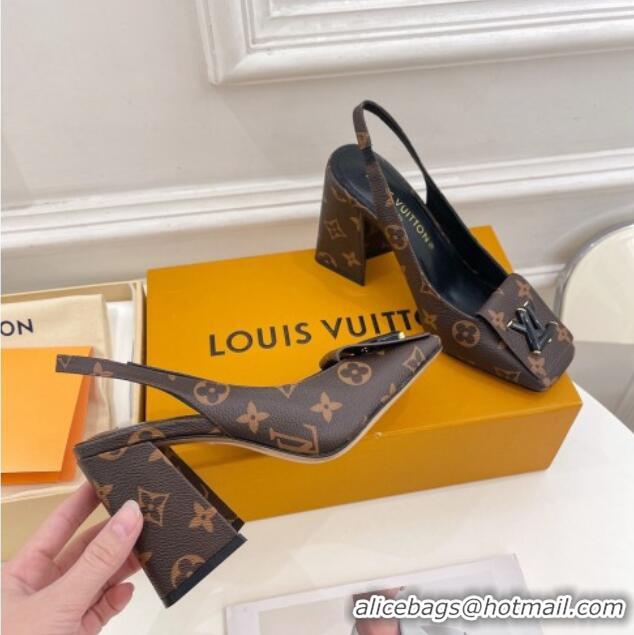 Good Looking Louis Vuitton Shake Slingback Pumps 8.5cm in Monogram Canvas with LV Twist 208112