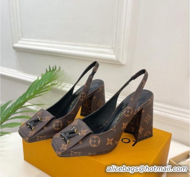 Good Looking Louis Vuitton Shake Slingback Pumps 8.5cm in Monogram Canvas with LV Twist 208112