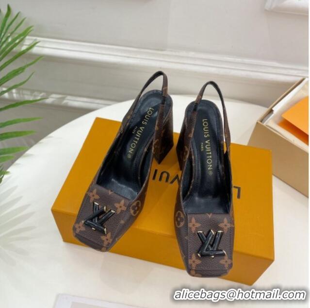 Good Looking Louis Vuitton Shake Slingback Pumps 8.5cm in Monogram Canvas with LV Twist 208112